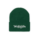 Washington Beanie - Adult Hand Lettered Embroidered Washington Knit Hat-9