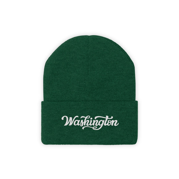 Washington Beanie - Adult Hand Lettered Embroidered Washington Knit Hat