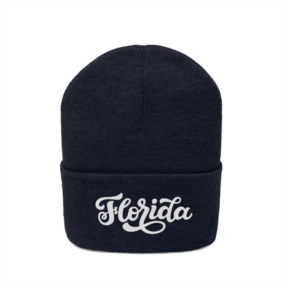 Florida Beanie - Adult Hand Lettered Embroidered Florida Knit Hat