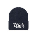 Utah Beanie - Adult Hand Lettered Embroidered Utah Knit Hat-1