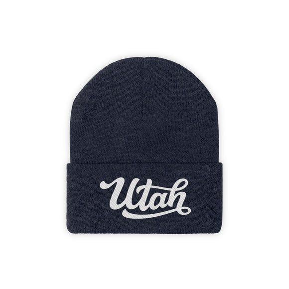 Utah Beanie - Adult Hand Lettered Embroidered Utah Knit Hat