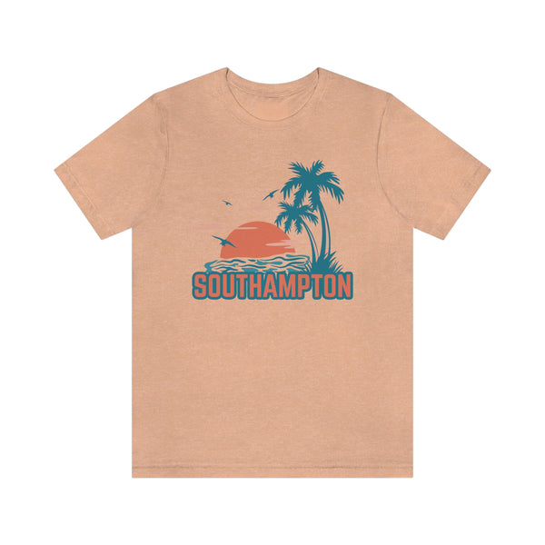 Southampton, New York T-Shirt - Retro Palm Tree & Beach Unisex Southampton Shirt