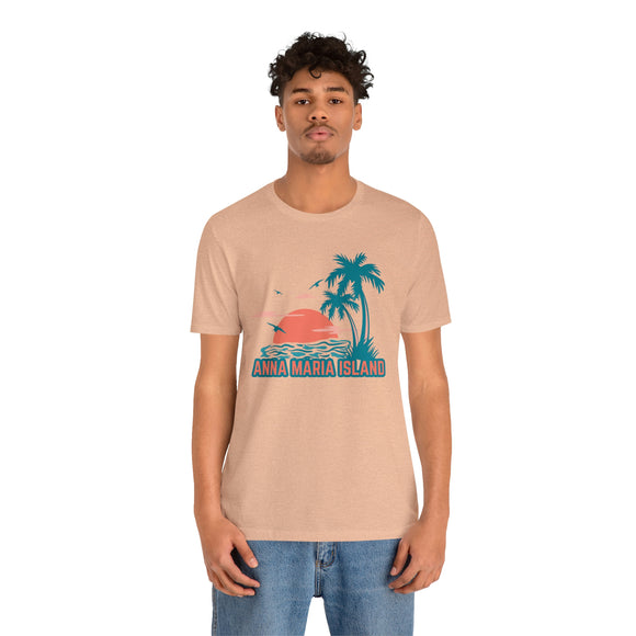 Anna Maria Island, Florida T-Shirt - Retro Palm Tree & Beach Unisex Anna Maria Island Shirt