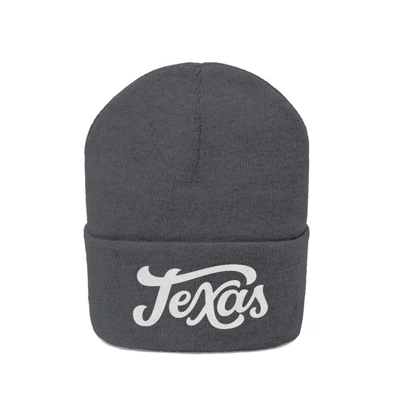 Texas Beanie - Adult Hand Lettered Embroidered Texas Knit Hat