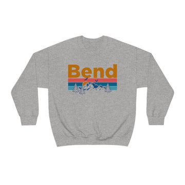 Buy sport-grey Bend, Oregon Crewneck Sweatshirt - Mountain &amp; Birds Unisex