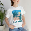 San Diego, California T-Shirt - Retro Palm Tree & Beach Unisex San Diego Shirt-9