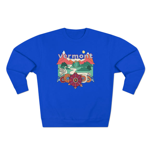 Premium Vermont Crewneck Sweatshirt - Retro Unisex Sweatshirt
