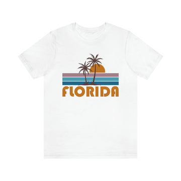 Buy white Florida T-Shirt - Retro Palm Tree Unisex Florida Shirt