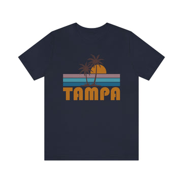Buy navy Tampa, Florida T-Shirt - Retro Palm Tree Unisex Tampa Shirt