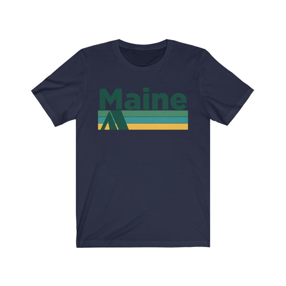 Maine T-Shirt - Retro Camping Adult Unisex Maine T Shirt