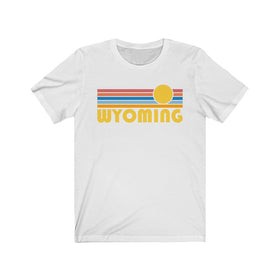 Wyoming T-Shirt - Retro Sunrise Adult Unisex Wyoming T Shirt