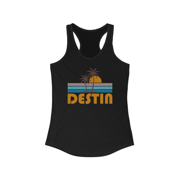 Destin, Florida Women's Tank - Retro Palm Tree Women's Racerback Destin Tank Top