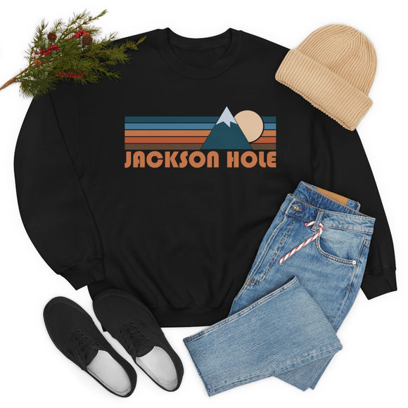 Jackson Hole, Wyoming Sweatshirt - Retro Mountain Unisex