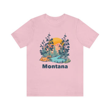 Buy pink Montana T-Shirt - Mountain Illustration Unisex Montana Shirt