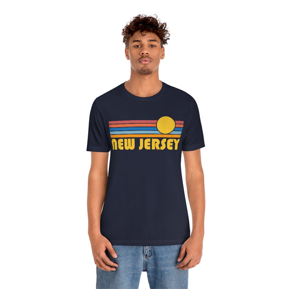 New Jersey T-Shirt - Retro Sun Unisex New Jersey T Shirt