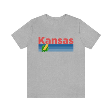 Buy athletic-heather Kansas T-Shirt - Retro Corn Unisex Kansas Shirt
