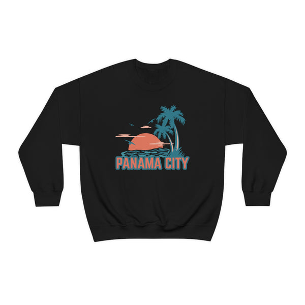 Panama City, Florida Sweatshirt - Unisex Retro Palm Tree Crewneck Panama City Sweatshirt