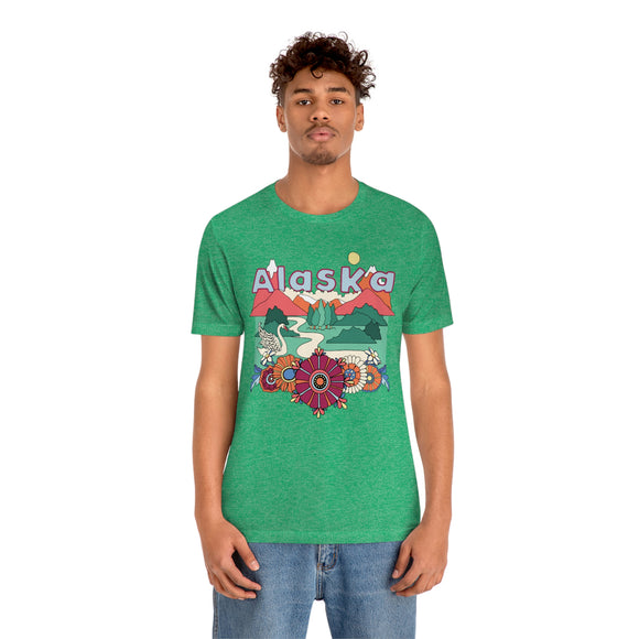 Alaska Shirt, Alaska Retro T-Shirt, Hippie Style Alaska tee, Alaska Mountain Shirt