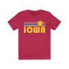 Iowa T-Shirt - Retro Sunrise Adult Unisex Iowa T Shirt