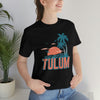 Tulum, Mexico T-Shirt - Retro Palm Tree & Beach Unisex Tulum Shirt