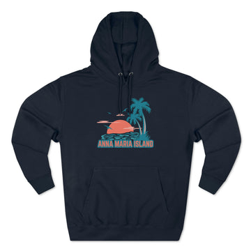 Buy navy Premium Anna Maria Island, Florida Hoodie Hoodie - Palm Tree Unisex Sweatshirt