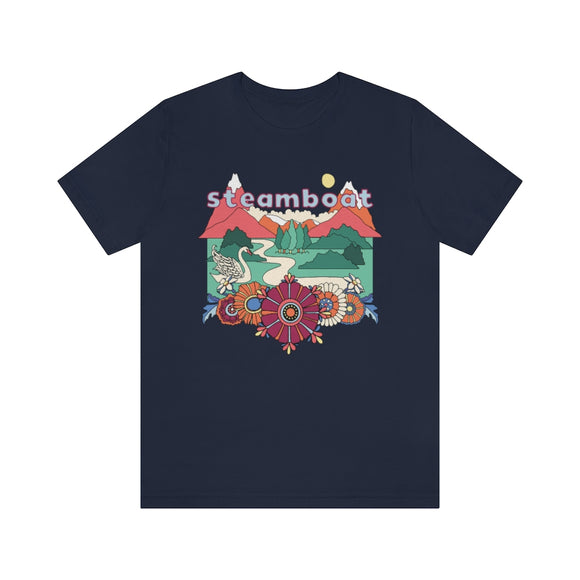 Steamboat T-Shirt - Retro Mountain / Hippie Style Steamboat, Colorado Shirt