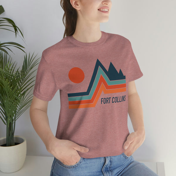 Fort Collins, Colorado T-Shirt - Retro Mountain Unisex Fort Collins Shirt