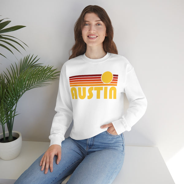 Austin, Texas Sweatshirt - Retro Sunset Unisex