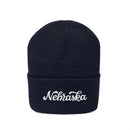Nebraska Beanie - Adult Hand Lettered Embroidered Nebraska Knit Hat-14
