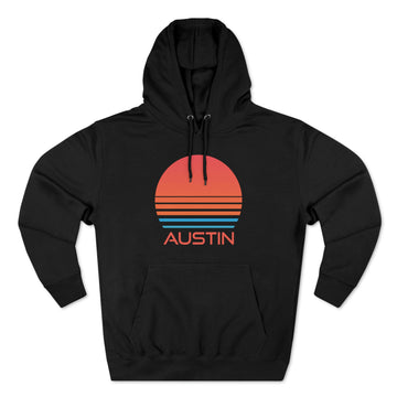 Buy black Premium Austin, Texas Hoodie - Retro 80s Unisex Sweatshirt