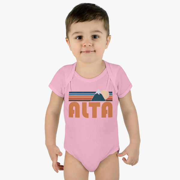 Alta Baby Bodysuit - Retro Mountain Alta, Utah Baby Bodysuit