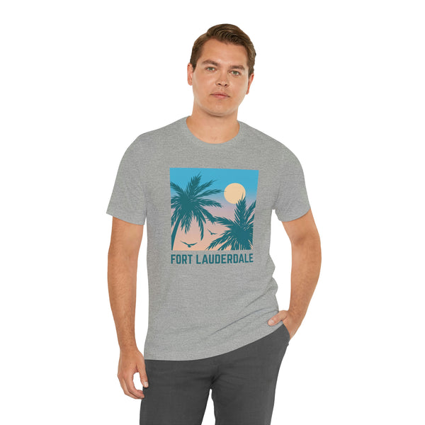 Fort Lauderdale, Florida T-Shirt - Retro Palm Tree & Beach Unisex Fort Lauderdale Shirt