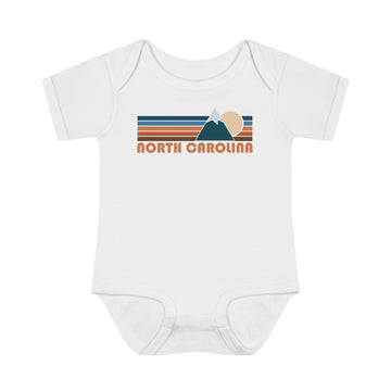 Buy white North Carolina Baby Bodysuit - Retro Mountain North Carolina Baby Bodysuit