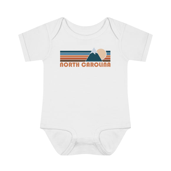 North Carolina Baby Bodysuit - Retro Mountain North Carolina Baby Bodysuit