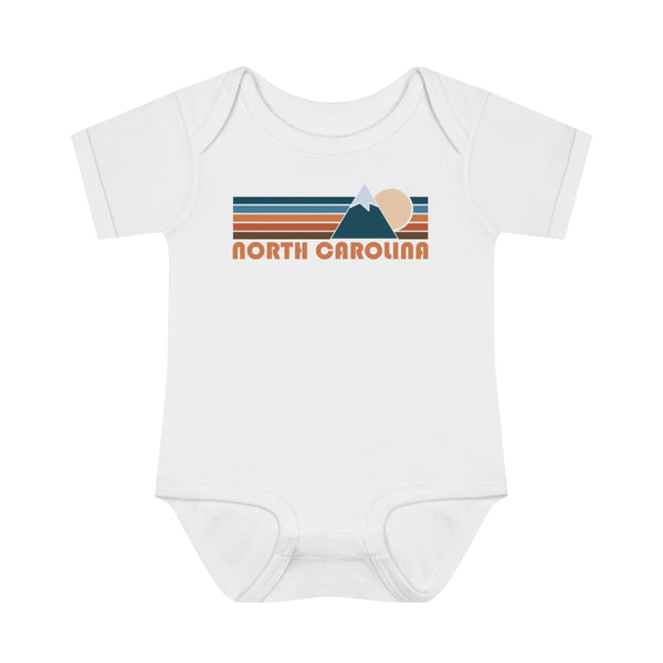 North Carolina Baby Bodysuit - Retro Mountain North Carolina Baby Bodysuit