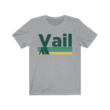 Buy athletic-heather Vail, Colorado T-Shirt - Retro Camping Adult Unisex Vail T Shirt