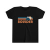 Boulder Youth T-Shirt - Retro Mountain Colorado Kid's TShirt