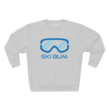 Buy heather-grey Premium Ski Bum Crewneck Sweatshirt - Retro Unisex Sweatshirt