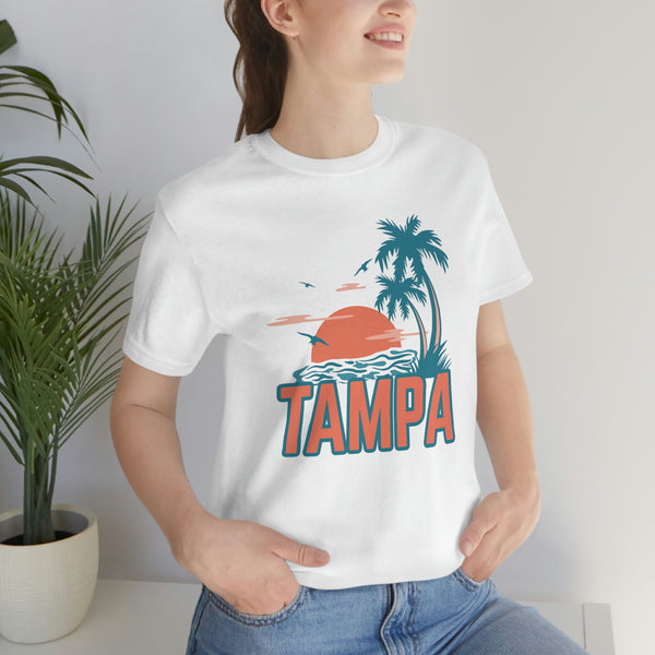 Tampa, Florida T-Shirt - Retro Palm Tree & Beach Unisex Tampa Shirt