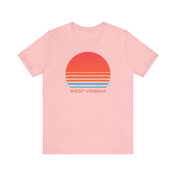 Buy pink West Virginia T-Shirt - Retro 80s Unisex West Virginia Shirt