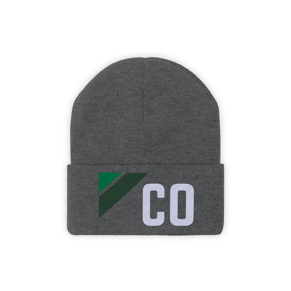 Colorado Beanie - Adult Embroidered Retro Green Colorado Knit Hat