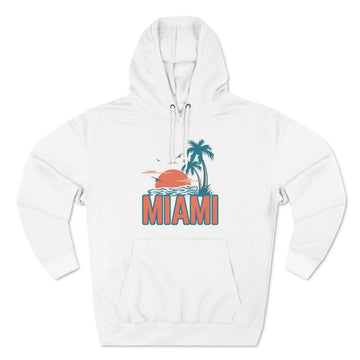 Buy white Premium Miami, Florida Hoodie - Palm Tree Unisex Sweatshirt
