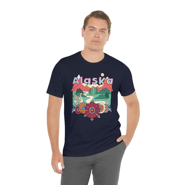 Alaska Shirt, Alaska Retro T-Shirt, Hippie Style Alaska tee, Alaska Mountain Shirt