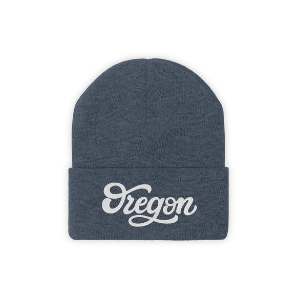 Oregon Beanie - Adult Hand Lettered Embroidered Oregon Knit Hat