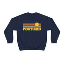 Portland, Oregon Sweatshirt - Retro Sunrise Unisex-25