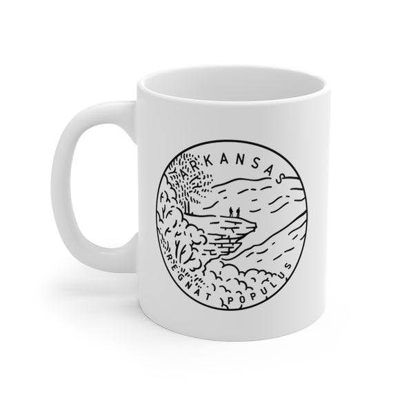 Arkansas Mug - State Design White Ceramic Arkansas Mug (11oz & 15oz)