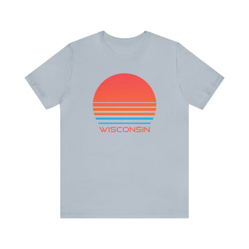 Buy light-blue Wisconsin Shirt - Retro 80s Unisex Wisconsin T-Shirt
