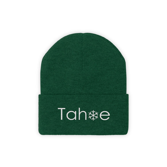 Tahoe, California Knit Beanie - Adult Embroidered Snowflake Tahoe Knit Hat