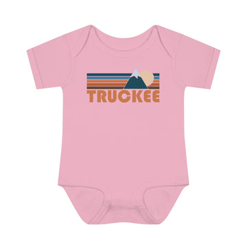 Buy pink Truckee Baby Bodysuit - Retro Mountain Truckee, California Baby Bodysuit