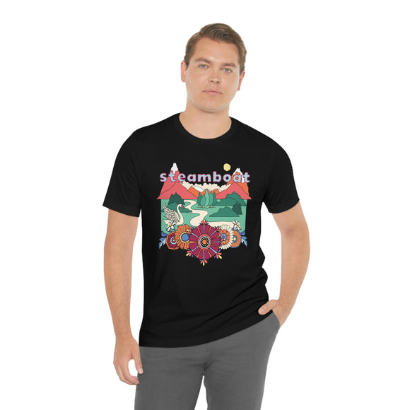 Steamboat Shirt, Colorado Retro T-Shirt, Hippie Style Colorado tee, Steamboat Mountain Shirt